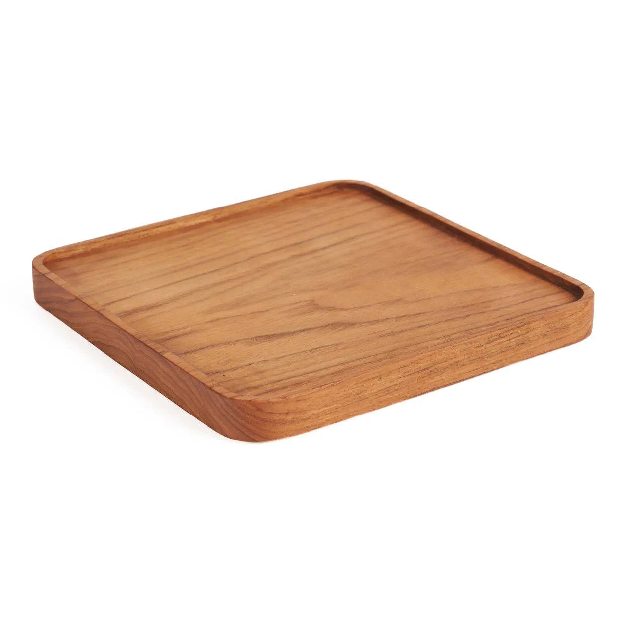 The Teak Square Plate - Natural - S