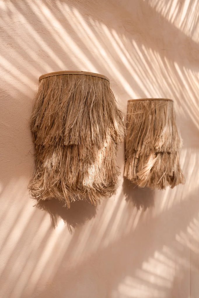 The Abaca Applique Wall Lamp - Natural