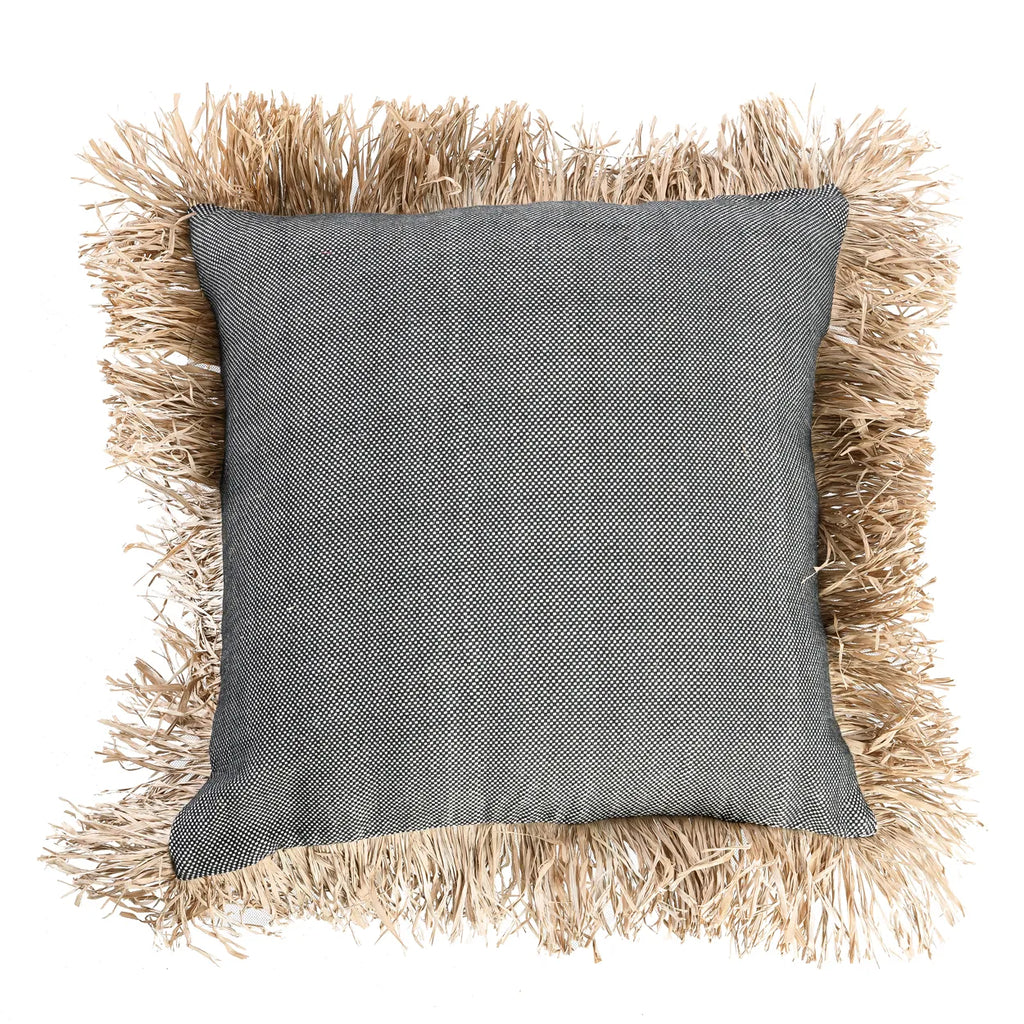 Copricuscino "Bonita" in cotone - Nero Naturale - 60x60