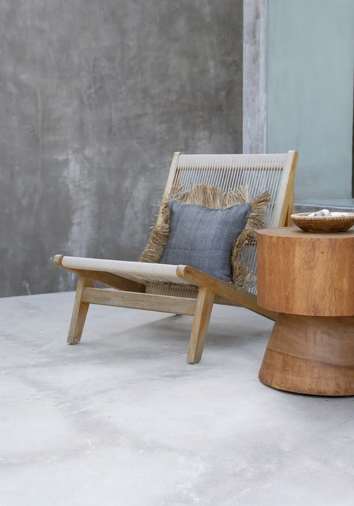 Copricuscino "Bonita" in cotone - Nero Naturale - 60x60