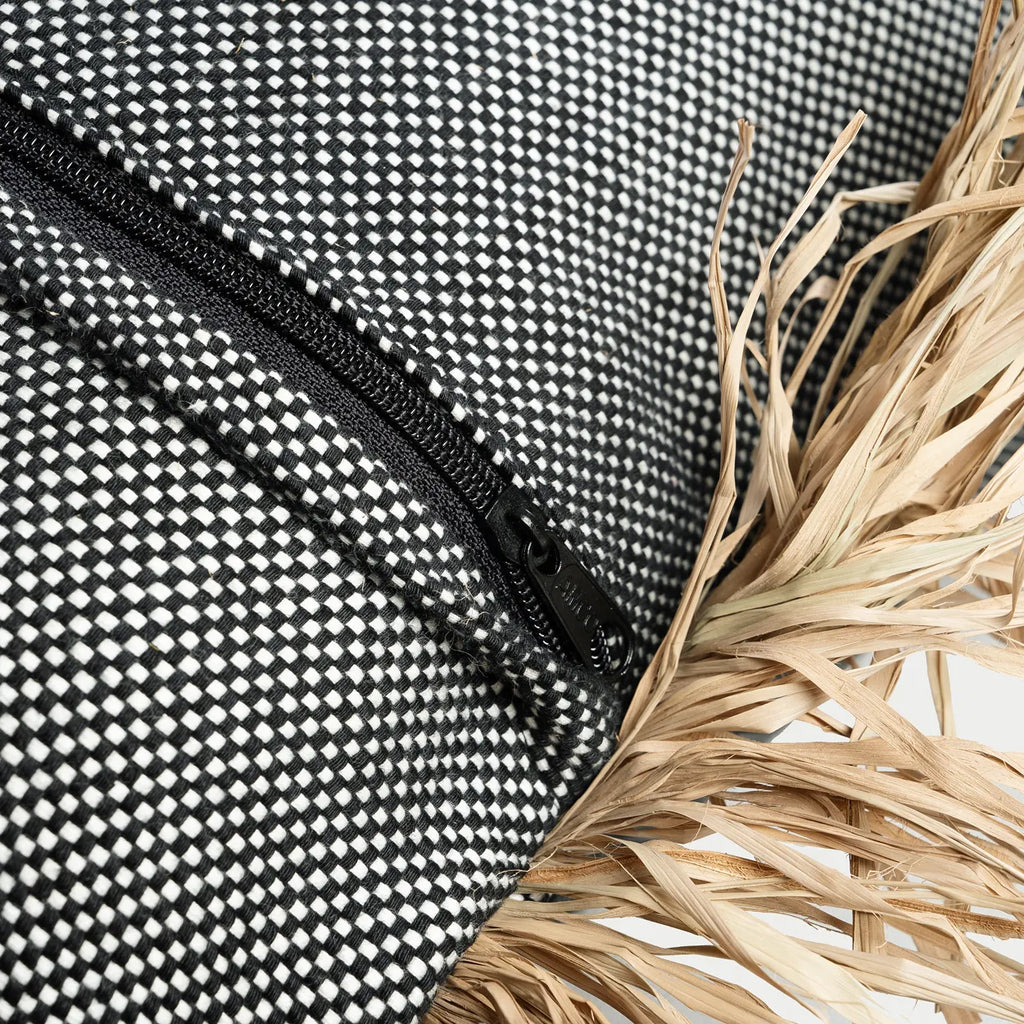 Copricuscino "Bonita" in cotone - Nero Naturale - 60x60