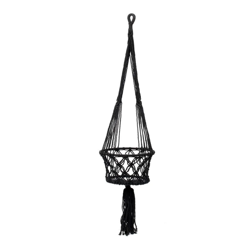 Le porte-plante Macrame - Noir - L