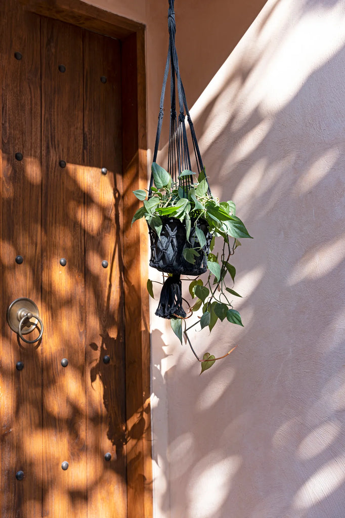 Le porte-plante Macrame - Noir - L