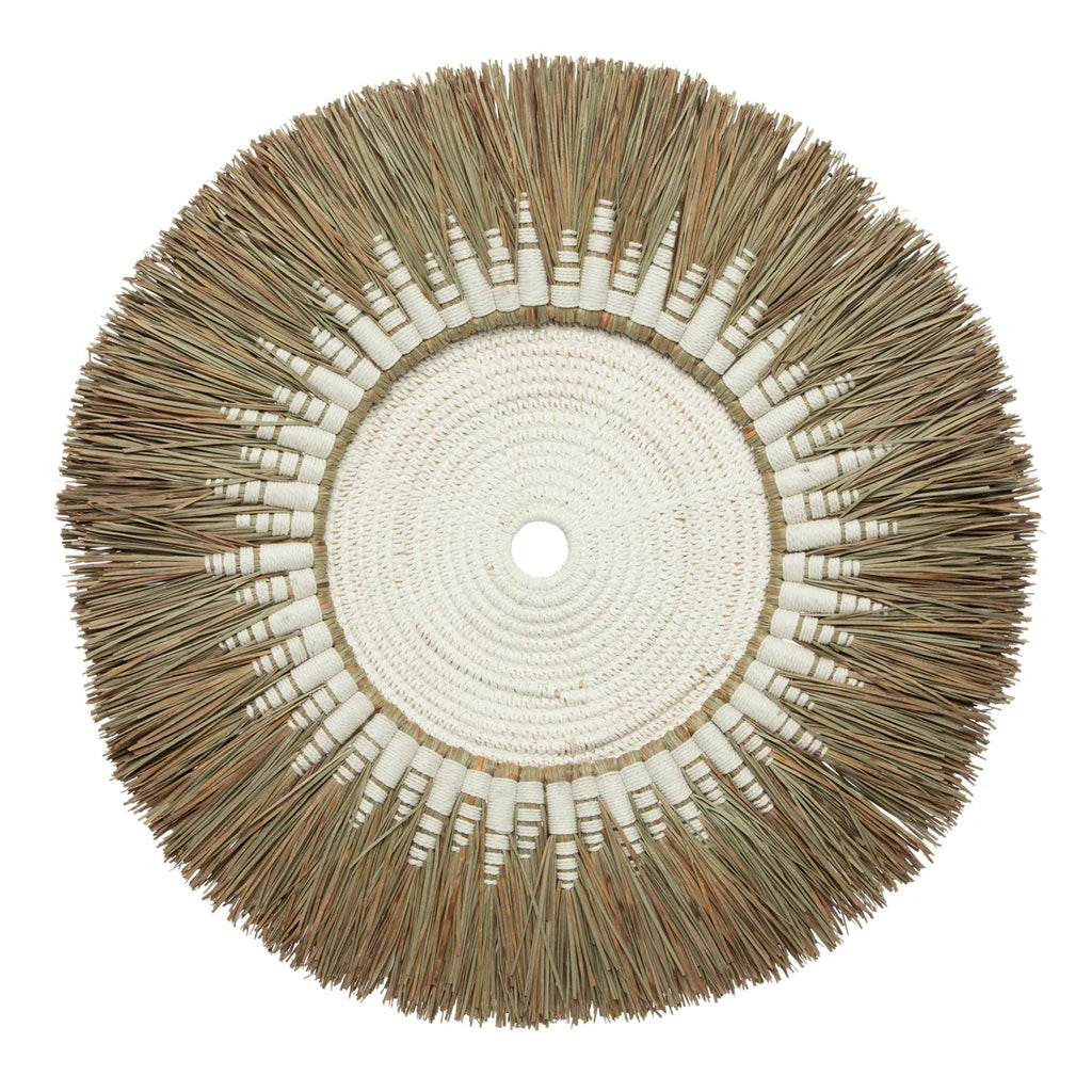Decoración de Pared de Rafia y Macramé - Blanco Natural