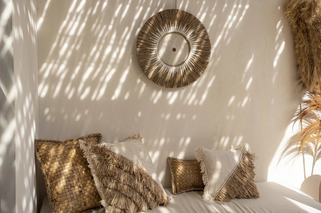 Decoración de Pared de Rafia y Macramé - Blanco Natural
