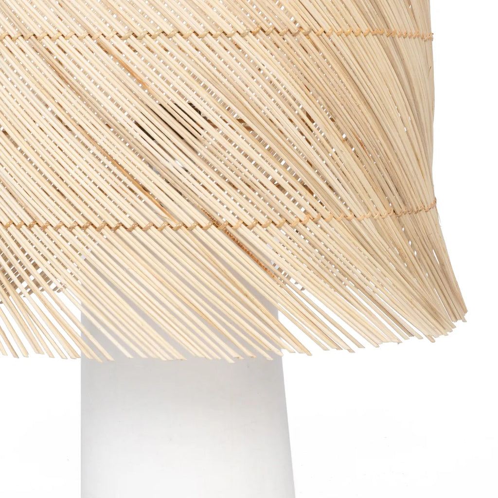 Lampada da tavolo in rattan - Bianco Naturale