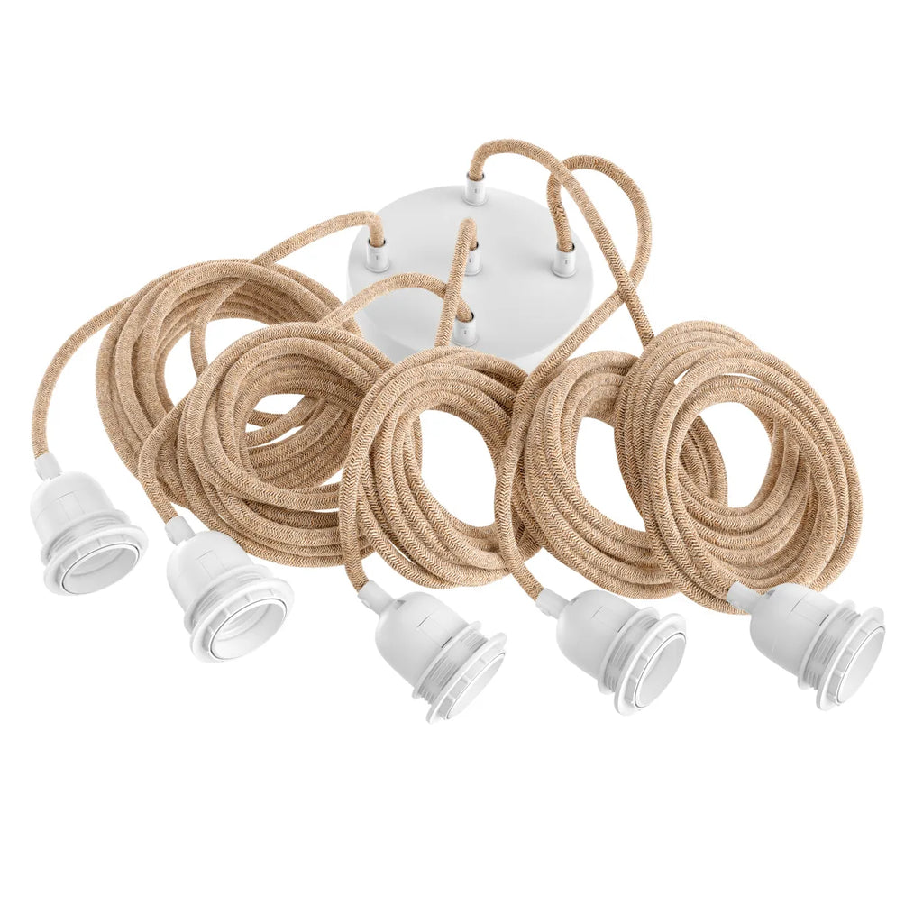 Pendant Lamp Fitting - Natural White - 5 Fittings