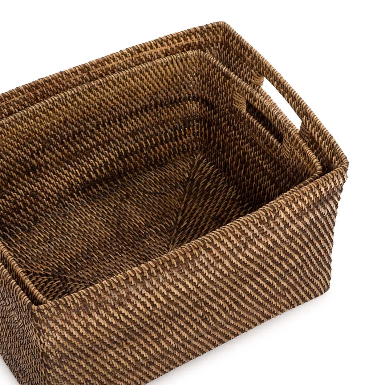 The "Colonial" Magazine Basket - Natural Brown - L