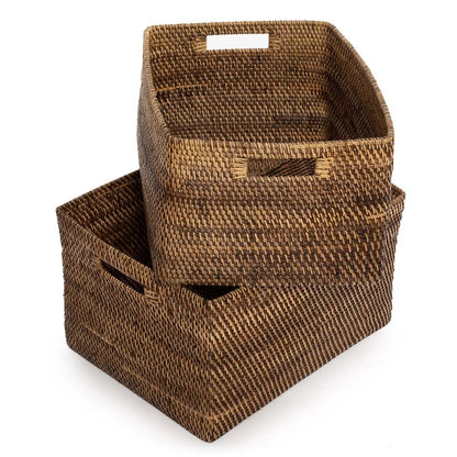 The "Colonial" Magazine Basket - Natural Brown - L
