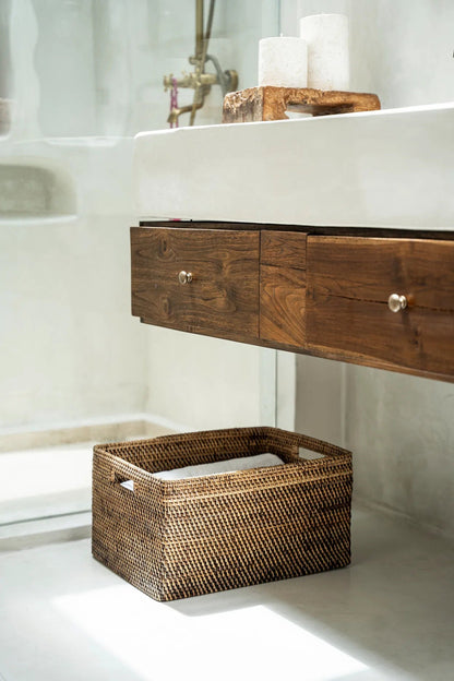 The "Colonial" Magazine Basket - Natural Brown - XL