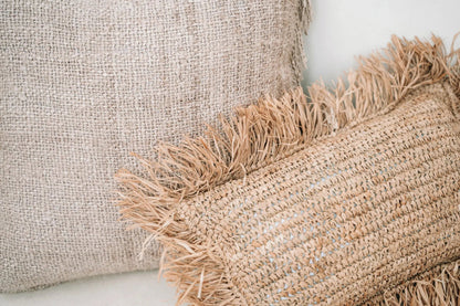 The Raffia Cushion Cover - Rectangular - Natural - 30x50