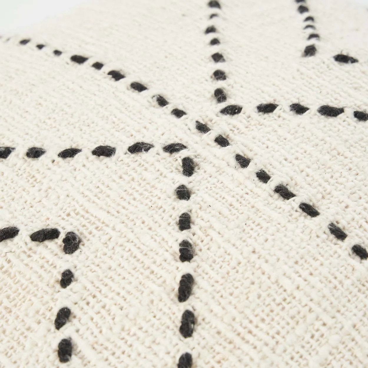 The Tribal Cushion Cover - Natural Black