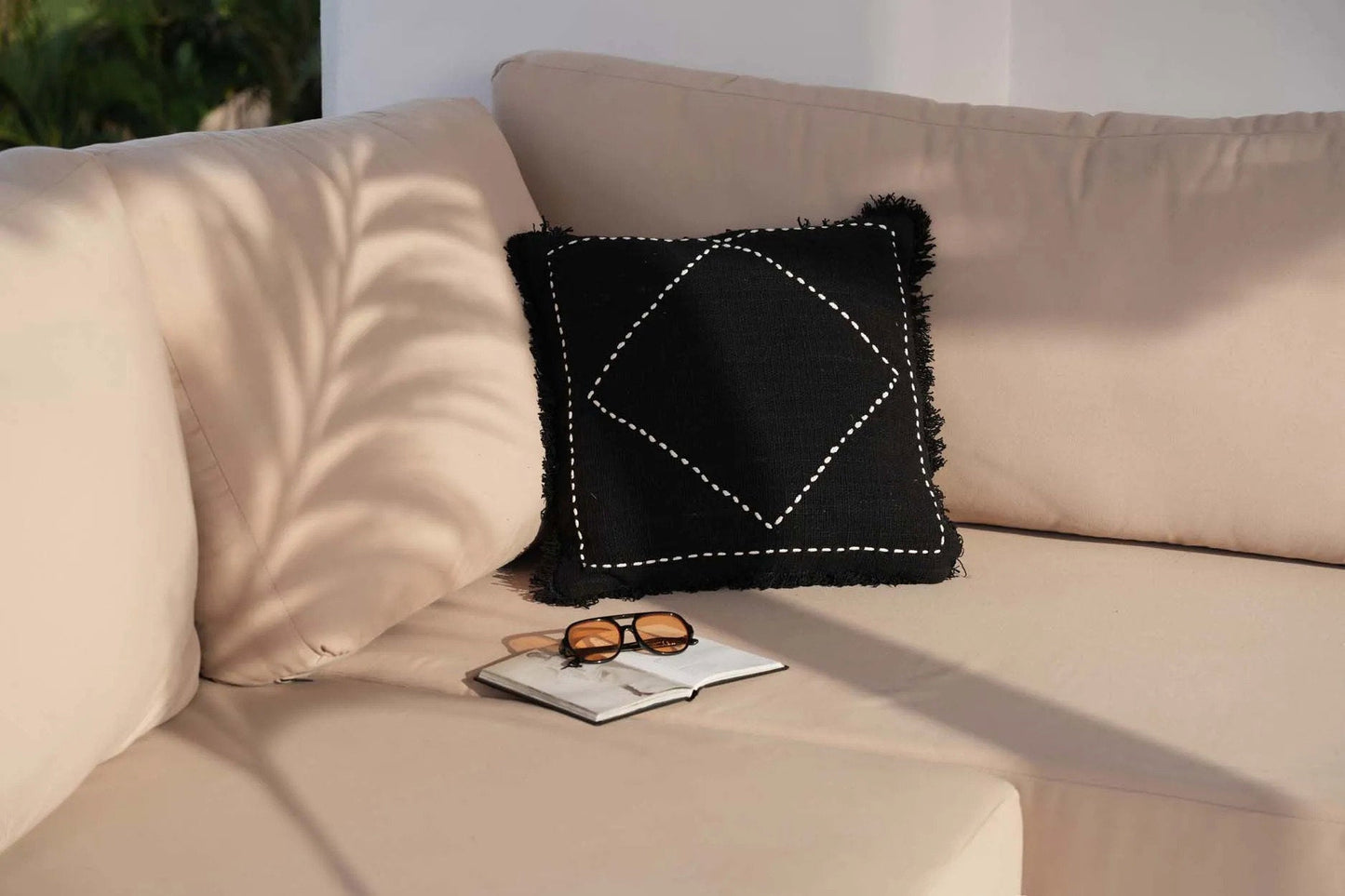 La housse de coussin "Kasbah" - Noir Blanc