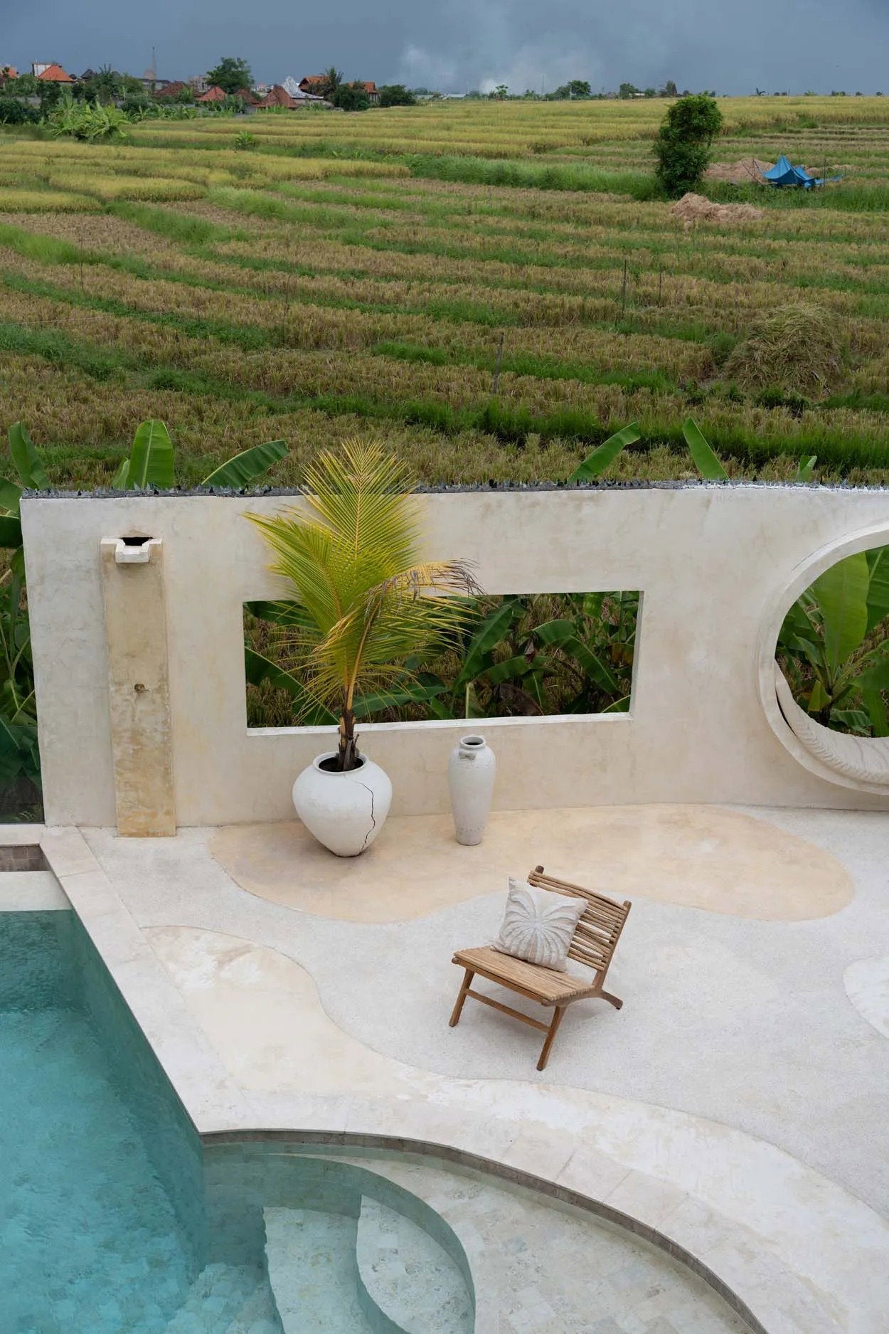 La housse de coussin Isla Palm - Blanc Naturel