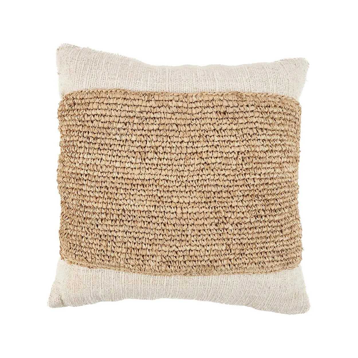 La housse de coussin Raffia Stamp - Naturelle