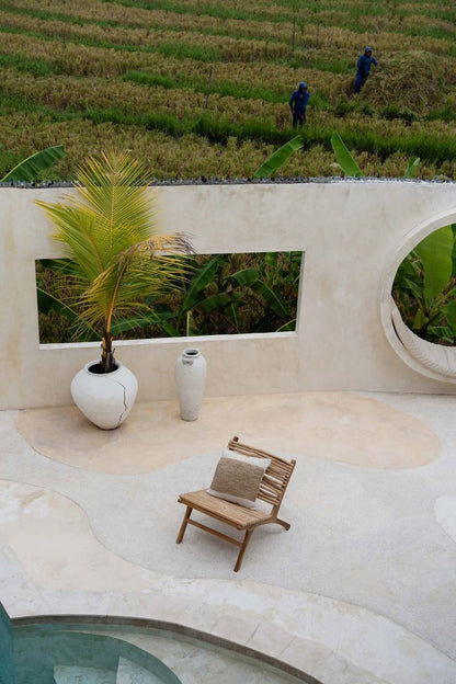 La housse de coussin Raffia Stamp - Naturelle