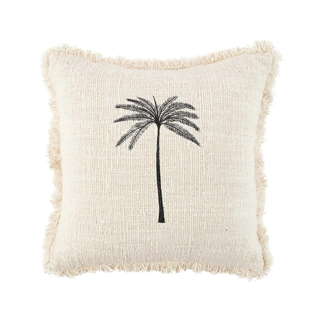 The "Gili Palm" Cushion Cover - Natural Black