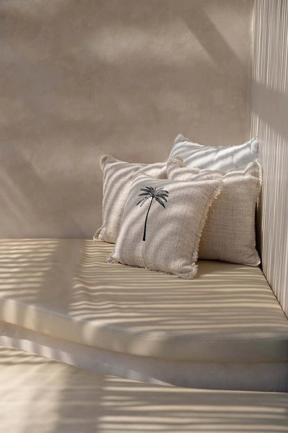 The "Gili Palm" Cushion Cover - Natural Black