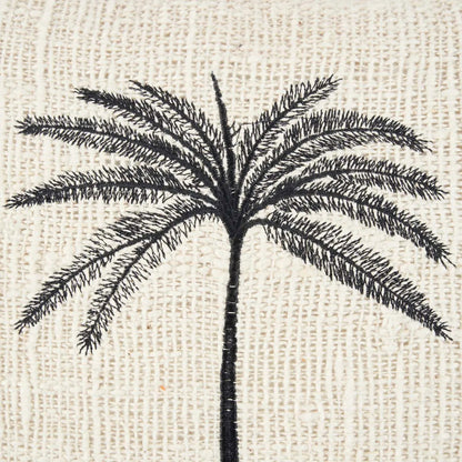 The "Gili Palm" Cushion Cover - Natural Black