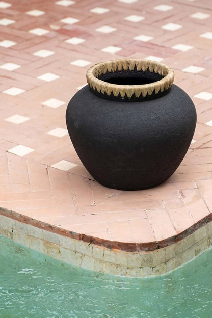 Die "Styly" Vase - Schwarz Natur - L