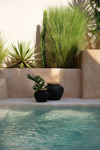 Die "Styly" Vase - Schwarz Natur - L