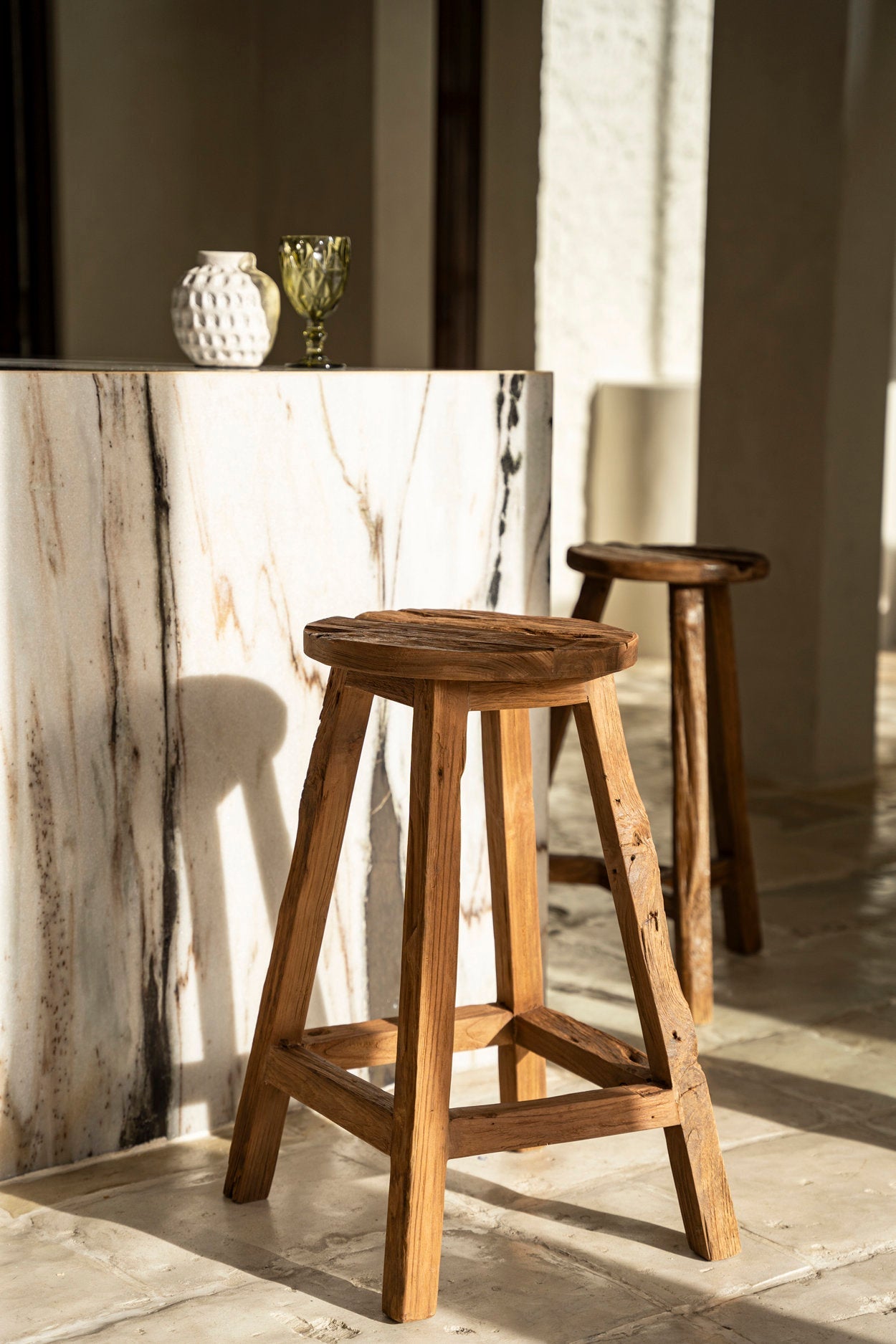 The "Shibori" Bar Stool - Natural