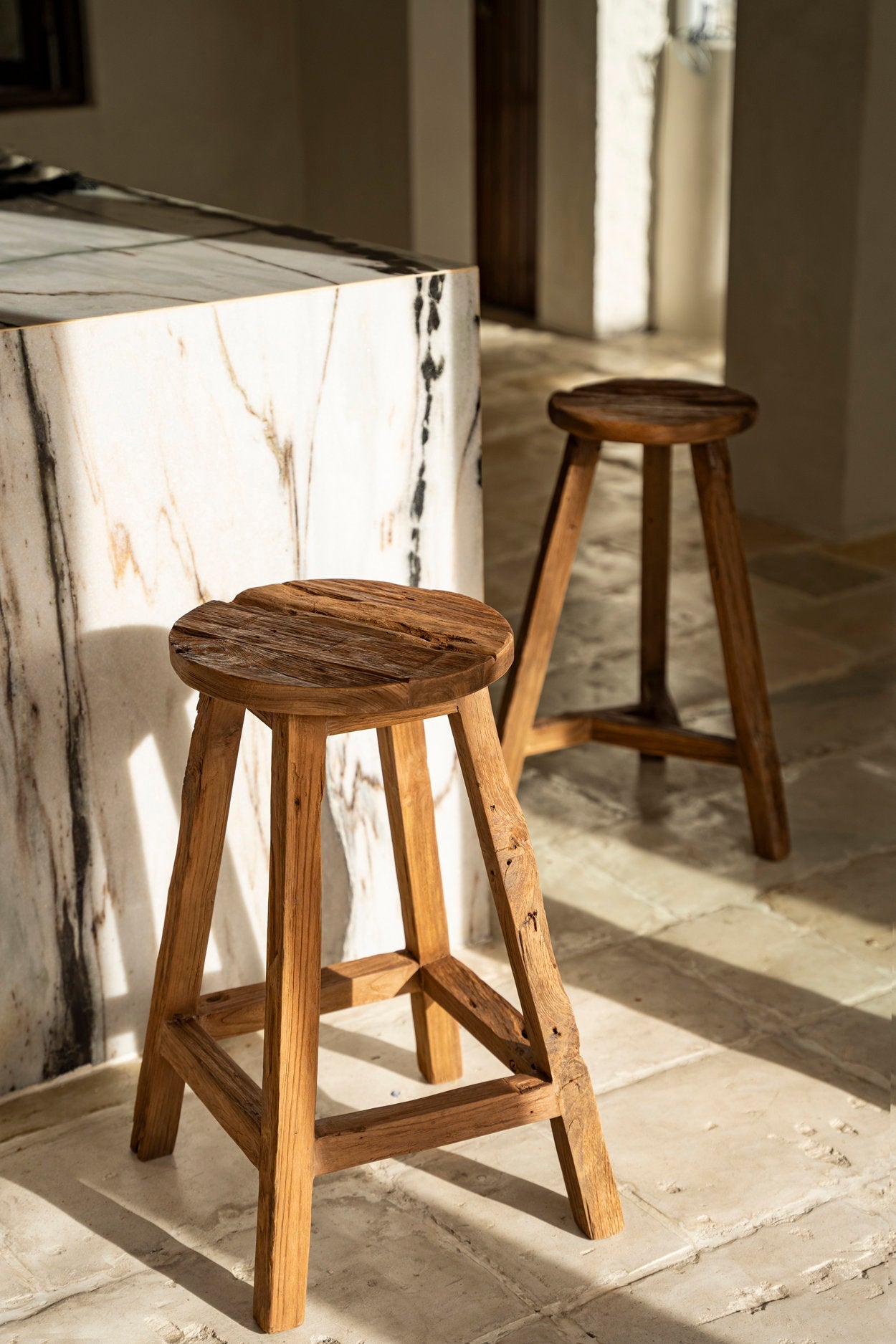 The "Shibori" Bar Stool - Natural