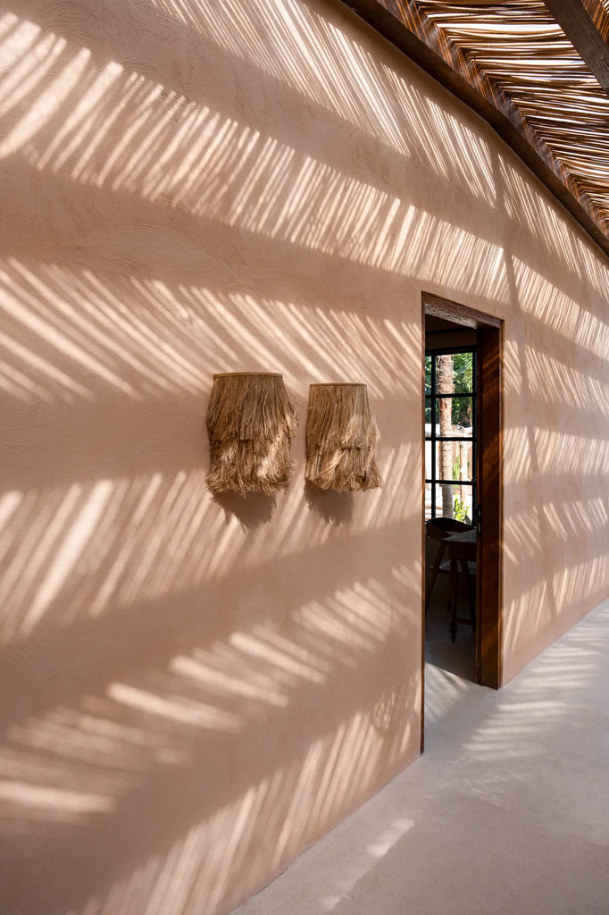 The Abaca Applique Wall Lamp - Natural