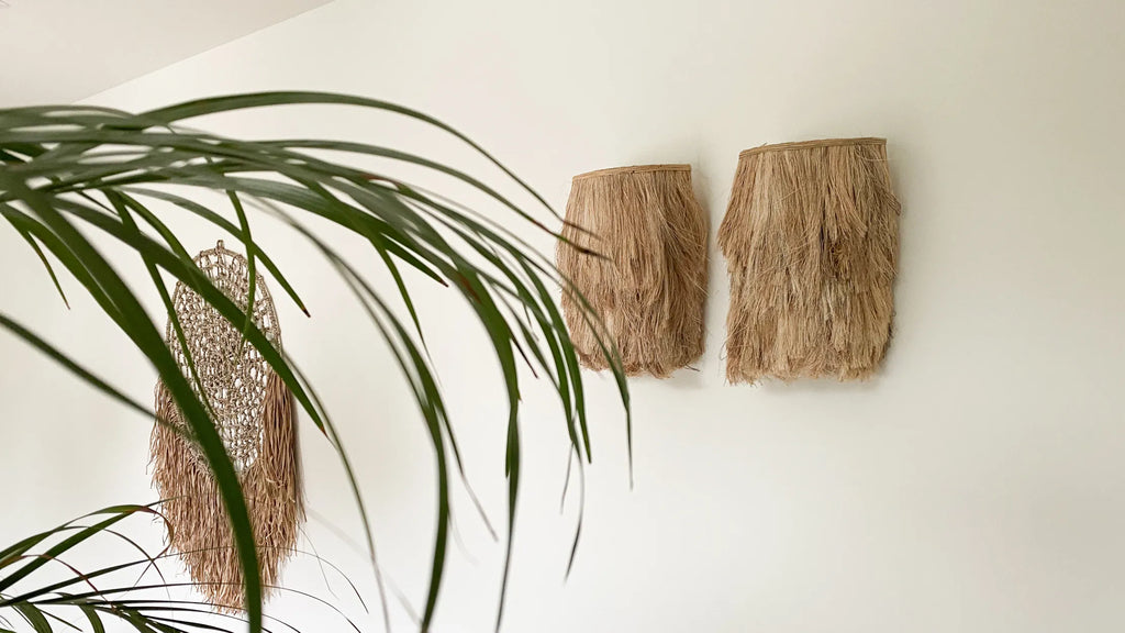 The Abaca Applique Wall Lamp - Natural