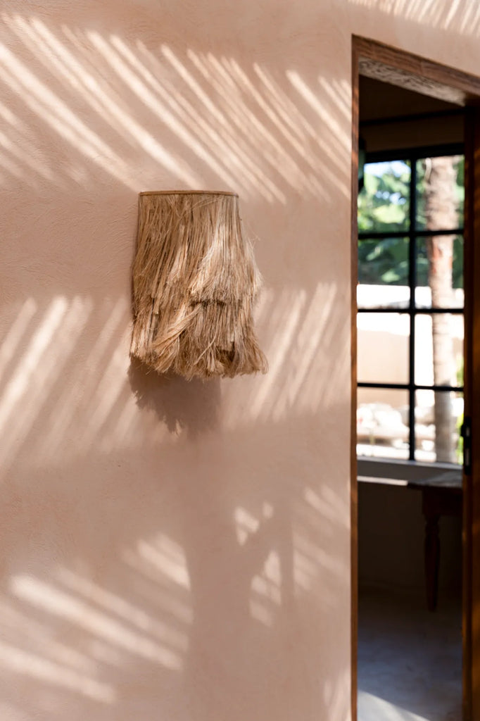 The Abaca Applique Wall Lamp - Natural
