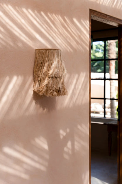 The Abaca Applique Wall Lamp - Natural