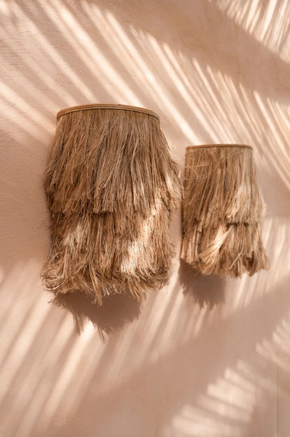 The Abaca Applique Wall Lamp - Natural