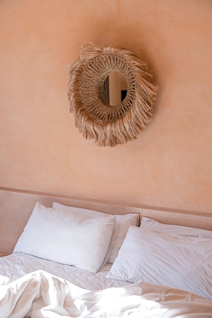 Lo specchio Abaca "Solomon" - Naturale