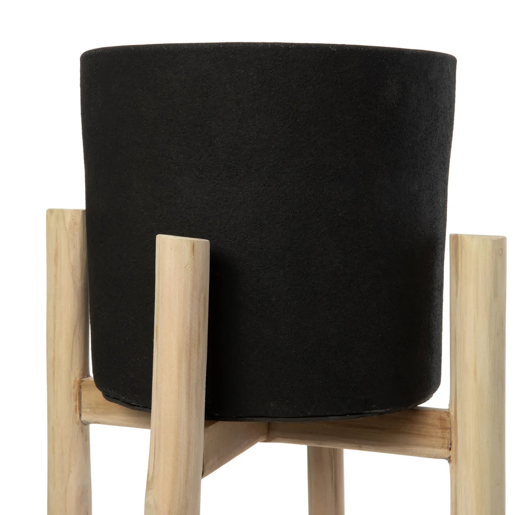 Der Holzkohle-Hochbeetkasten - Schwarz Natur - L