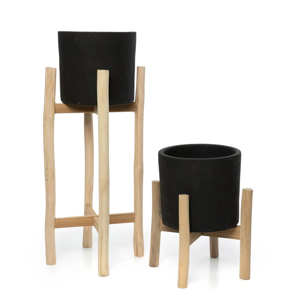 Der Holzkohle-Hochbeetkasten - Schwarz Natur - L