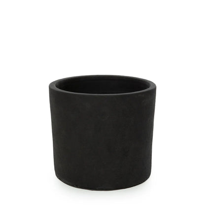 Vaso baixo para plantas a carvão - Preto Natural - S