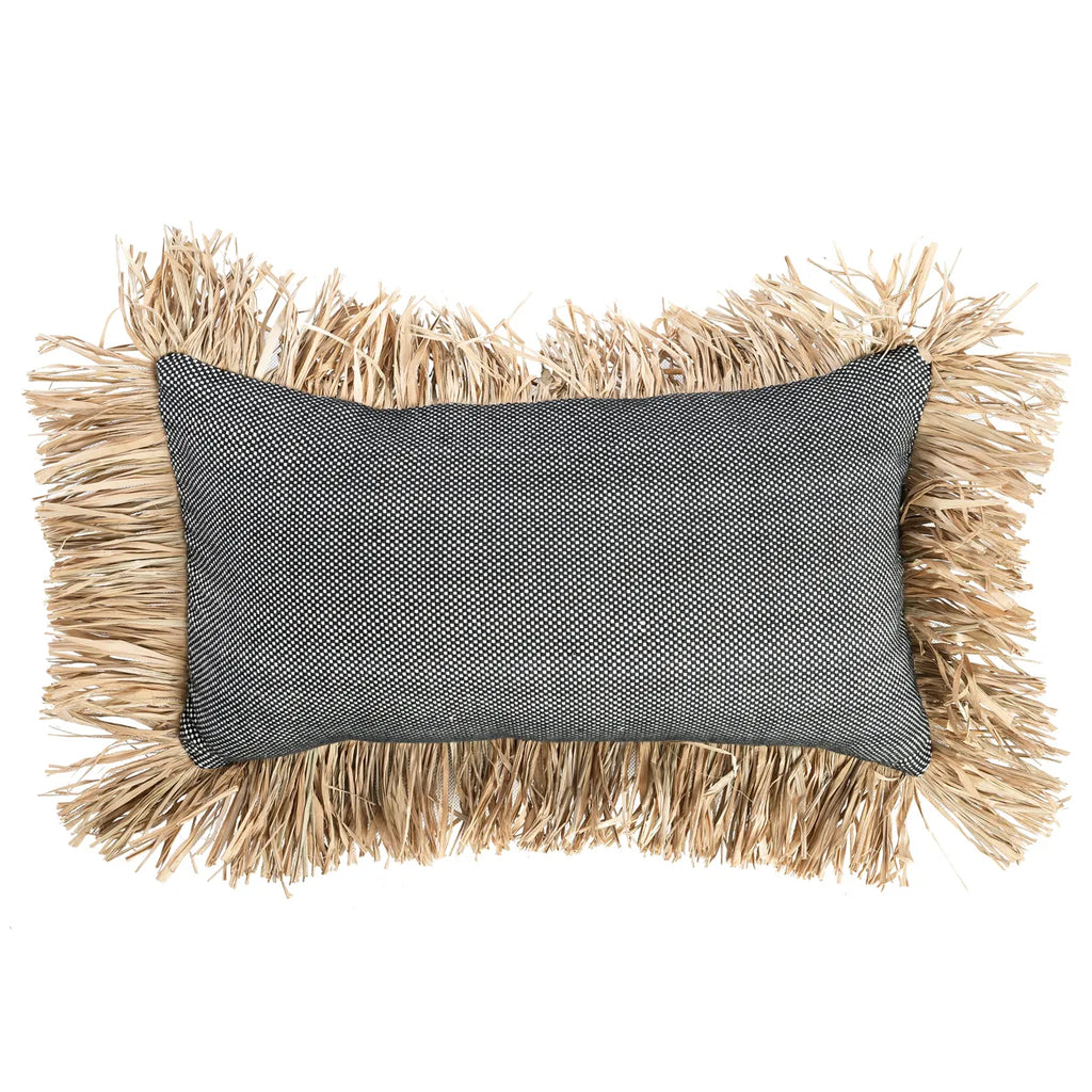 Copricuscino "Bonita" in cotone - Nero Naturale - 30x50