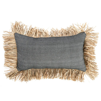 Copricuscino "Bonita" in cotone - Nero Naturale - 30x50