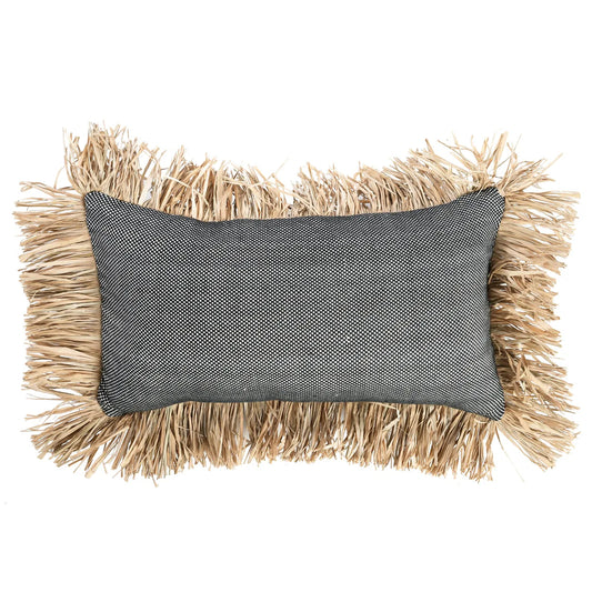 Copricuscino "Bonita" in cotone - Nero Naturale - 30x50