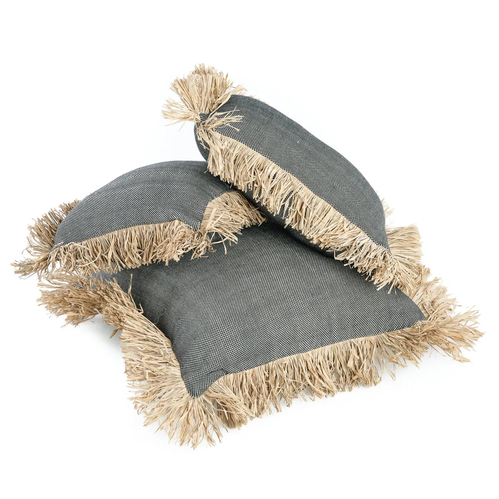 Copricuscino "Bonita" in cotone - Nero Naturale - 30x50