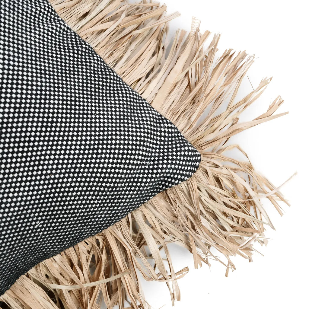 Copricuscino "Bonita" in cotone - Nero Naturale - 30x50