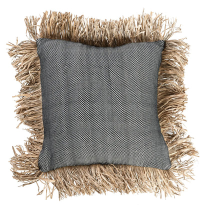 Copricuscino "Bonita" in cotone - Nero Naturale - 40x40