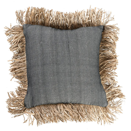 Copricuscino "Bonita" in cotone - Nero Naturale - 40x40