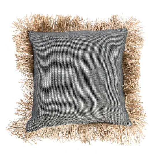 Copricuscino "Bonita" in cotone - Nero Naturale - 60x60