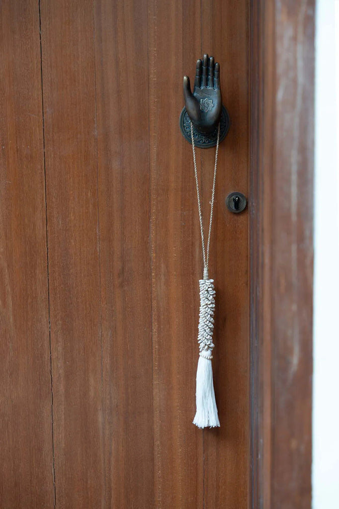 Decoración Colgante de Cauri y Algodón - Natural