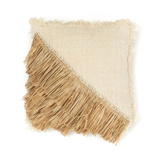 Copricuscino in cotone rafia - bianco naturale - 60x60