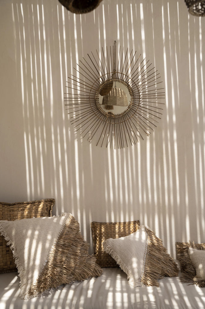 Copricuscino in cotone rafia - bianco naturale - 60x60