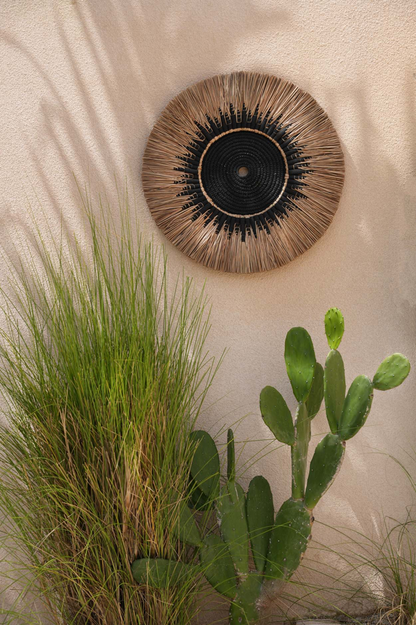 Decoración de Pared de Rafia y Macramé - Negro Natural