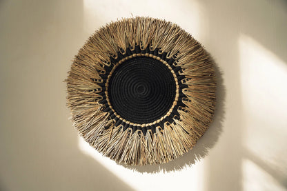 Decoración de Pared de Rafia y Macramé - Negro Natural