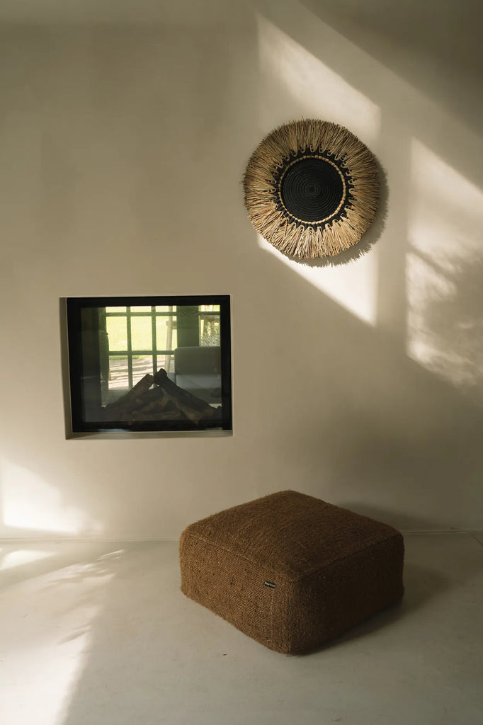 Decoración de Pared de Rafia y Macramé - Negro Natural